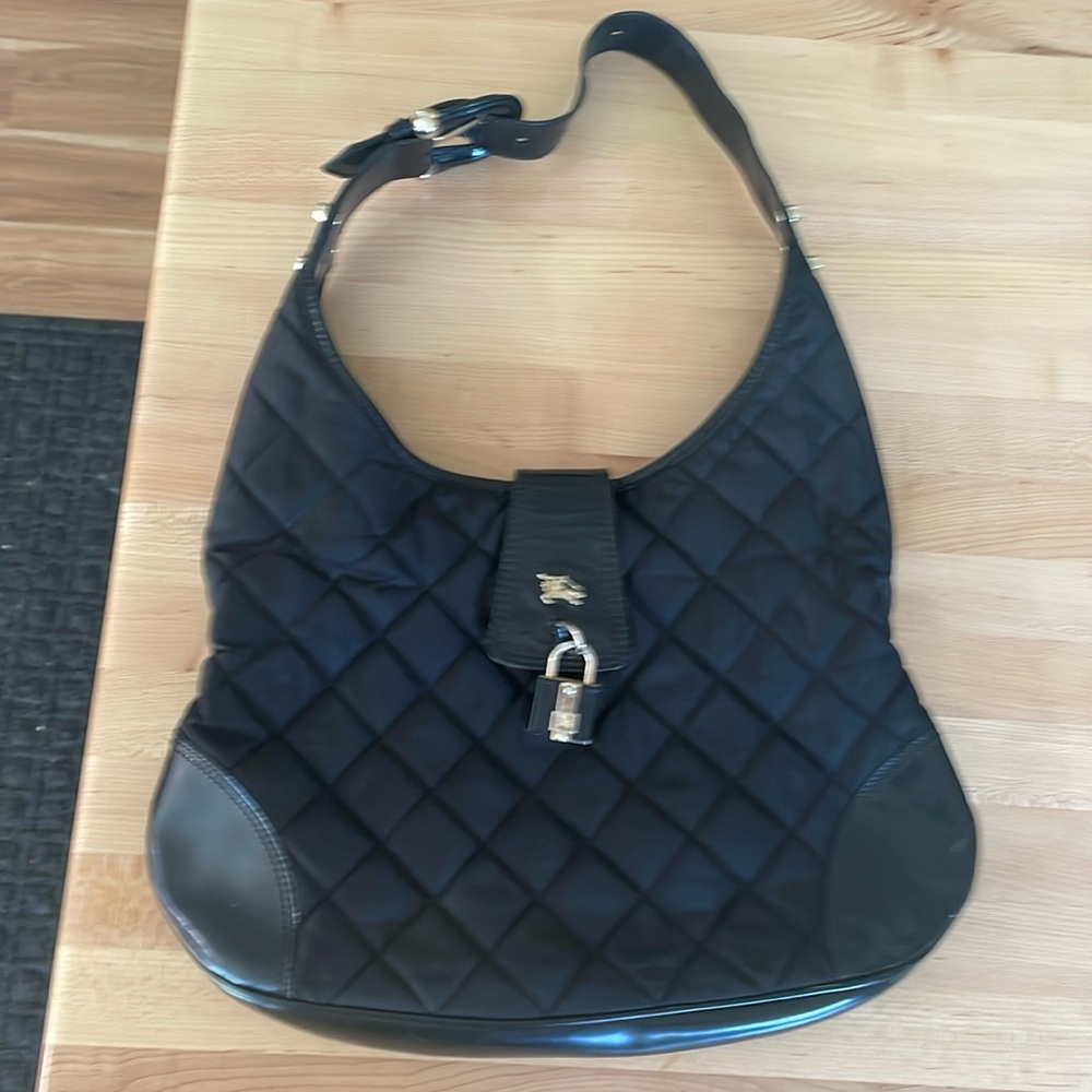 Burberry quilted hobo shoulder bag